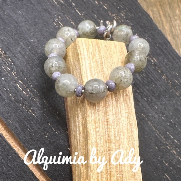 Charms multi stone Labradorite beaded gem ring/handmade bohemian - Picture 1 of 5